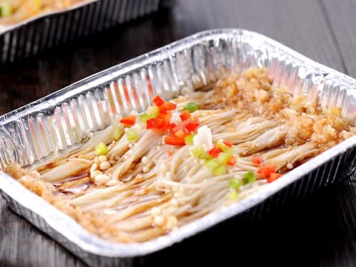 穆棱锡纸烤金针菇